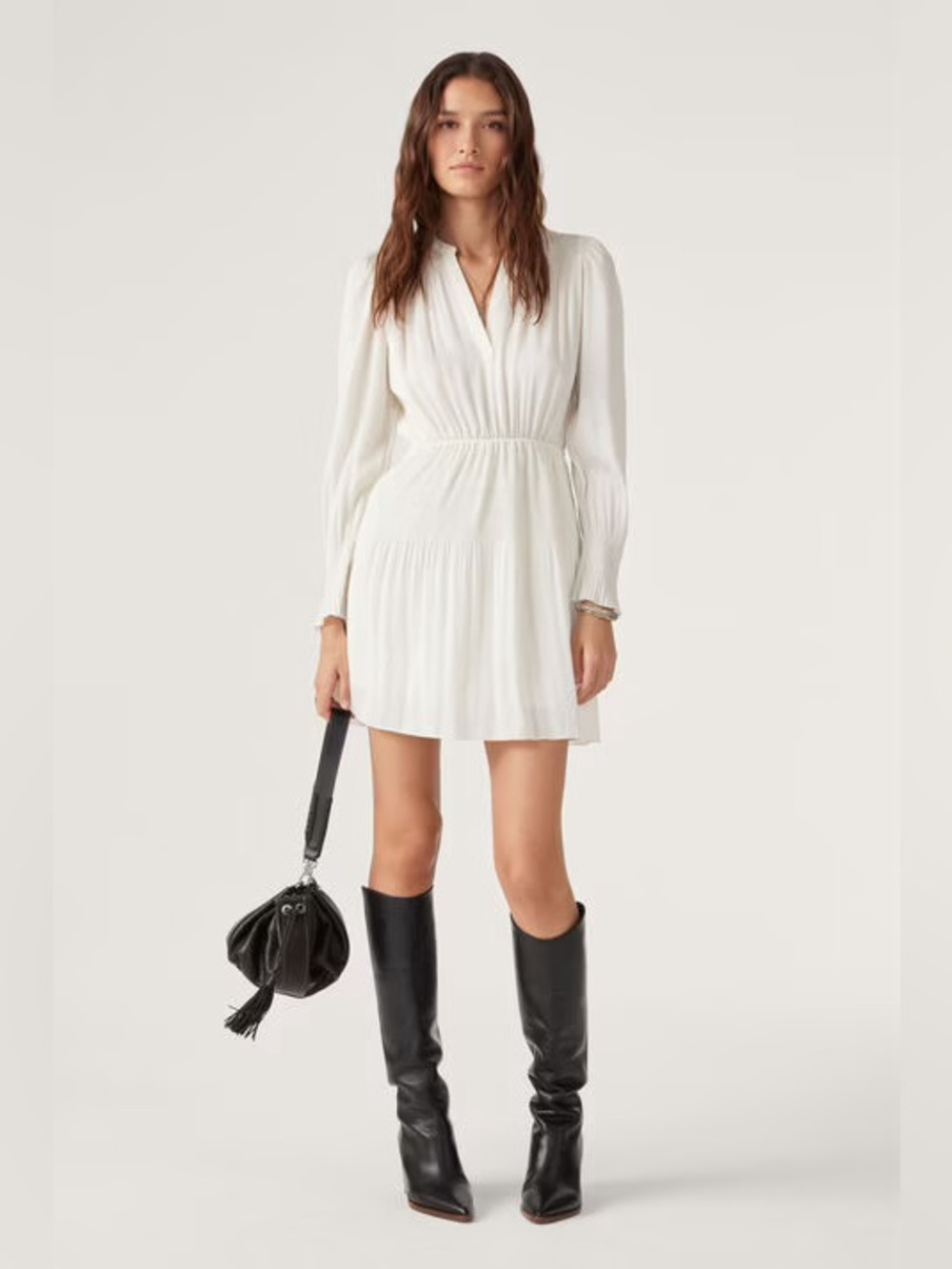 BA&SH Lady Mini Dress in Ecru